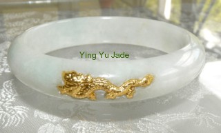 24k gold jadeite jade bangle