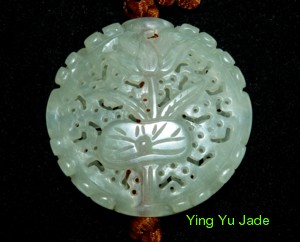 hollow carved jade plum blossom bat