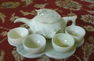 jade teapot set fish