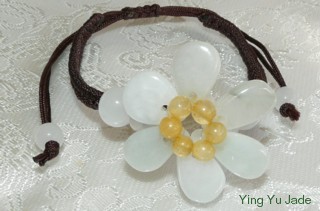 jadeite jade flower bracelet