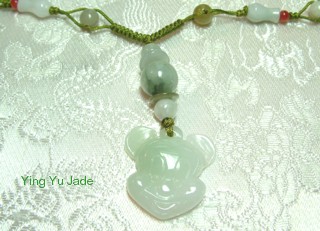 jade mickey mouse rat pendant