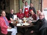 A group dines at Spill the Wine for dinner