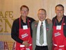 Ambassadors Bruce and Tim welcome Joe to Cafe Ena