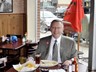 Executive Director of Aliveness, Joe Larson dines at Pancho Villa